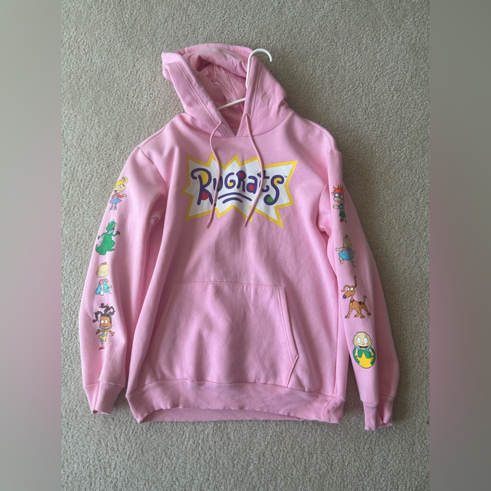 Pink Rugrats Hoodie with Cartoon Characters